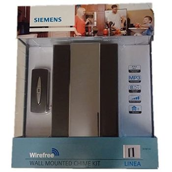 SIEMENS Wirefree Wireless Doorbell Door Chime Kit Plug Water Resistant MP3 Black and Chrome