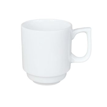 White Ceramic Stackable Cups 200ml