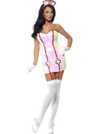 Smiffy's Fever Nurse Dazzle Costume Dress
