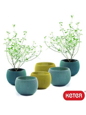 Keter Knit Cozies Indoor/Outdoor Garden Plant Pots Planters