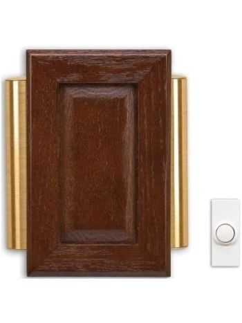 Wireless Cordless Ding Dong Door Bell Real Wood Walnut