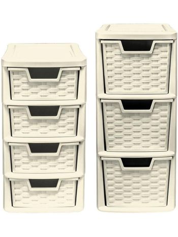 Small Rattan Tower Units Duo Set 