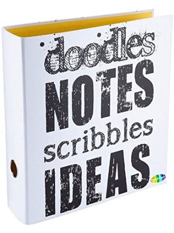 A4 Lever Arch Folder Doodles Notes Scribbles Ideas White Back to School