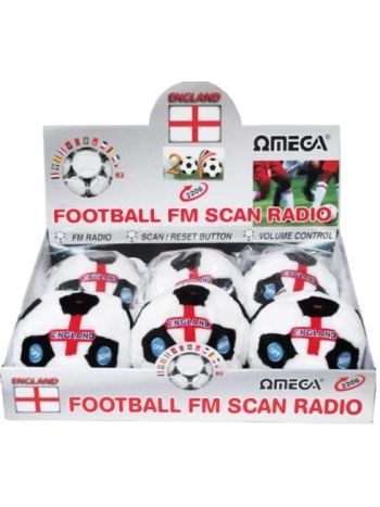 Omega 2206 England Football Shape Soft Scan FM Radio Built in Speaker