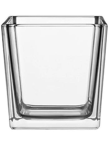 Tapered Square Chunky Glass Table Vase