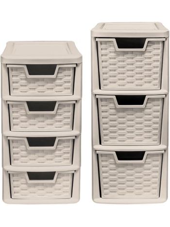 Small Rattan Tower Units Duo Set 