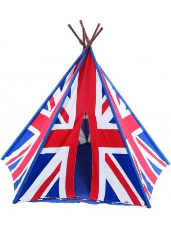 Large Children Kids Wigwam Teepee Tipi Pentagon Play Tent for Indoor and Outdoor - Union Jack