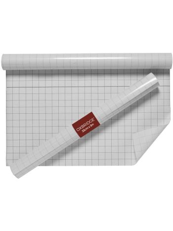 Oxbridge Back to School Self Adhesive Clear Film Roll with Cut to Size Grid Guide Backing