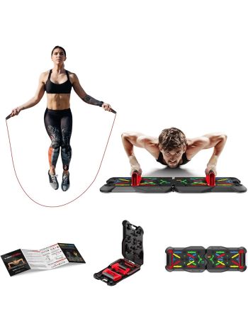 Murtisol Push-Up Stands Multifunctional with Training Aid Mat and Skipping