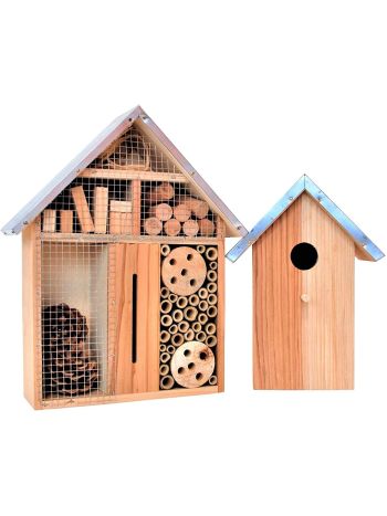 simpaoutdoor Bug Hotel & Bird Box Combo