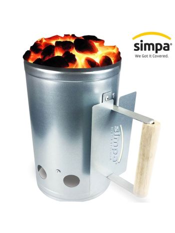 Charcoal Fire Starter Chimney Kit With Wooden Handle