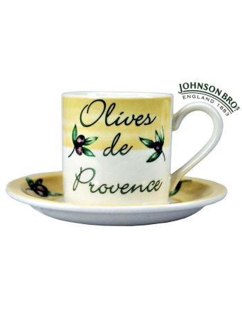 Olives De Provence Porcelain Coffee Cup & Saucer Set Johnson Bros Ware