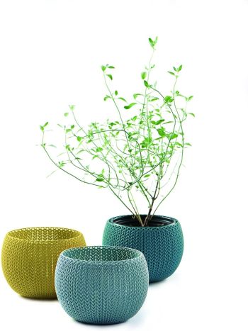 Keter Knit Cozies Indoor/Outdoor Garden Plant Pots Planters