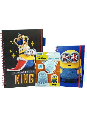 Minions King A4 Notebook Writing Pad and Sticky Notes
