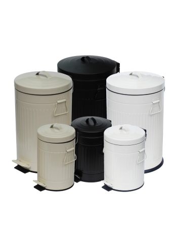 Vintage Style Indoor Household Pedal Dustbin Set with Removable Inner Bucket