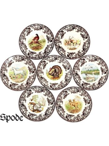 Spode Woodland Earthenware Collectibles Dining Dinner Plates