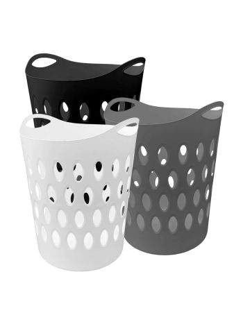  60L Large Flexible Lightweight Plastic Laundry Hamper Baskets 