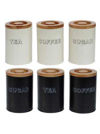 Cylindrical Shaped Metal Storage Canisters Jars with Lids