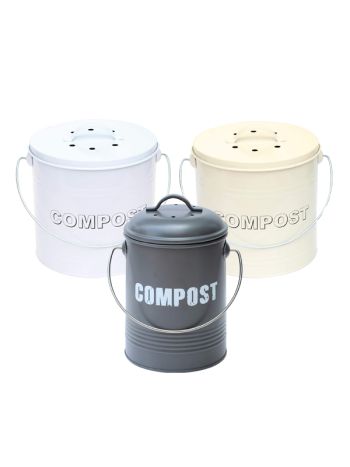 Vintage Style Compost Bin Caddy with Odour Absorbing Filter