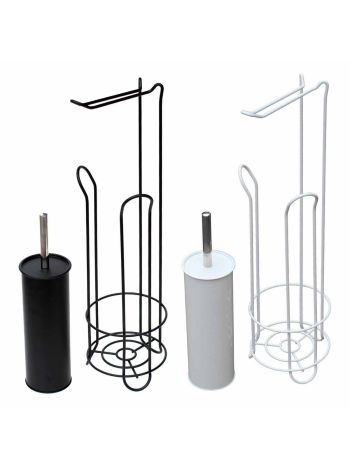Free Standing Contemporary Toilet Roll Holder Bathroom Set