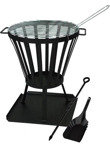 Camelot Fire Pit Stand With BBQ Grill