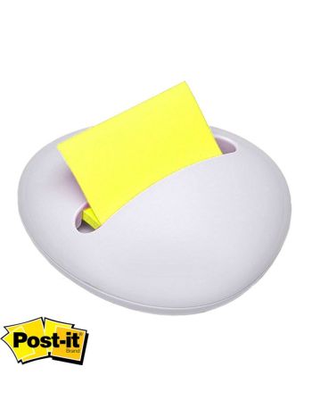POST-IT® Stylish White Stone Design Weighted Z-Notes Refillable Dispenser