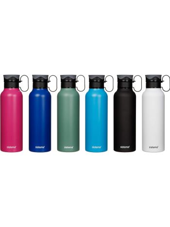 Sistema Stainless Steel Bottle 600ml - Assorted Colours