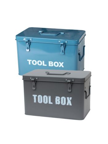 Metal Toolbox Retro Vintage Style Single Tray Tool Box with Lockable Lid
